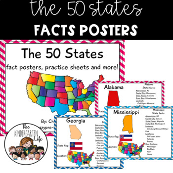 The 50 States: fact posters, worksheets, journal