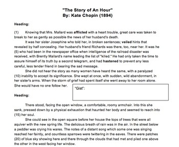 The story of an hour setting analysis essay