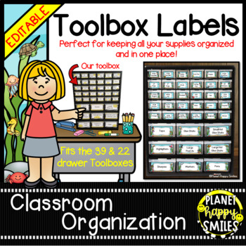 Teacher Toolbox Labels (Editable) ~ "Under the Sea" Ocean Theme