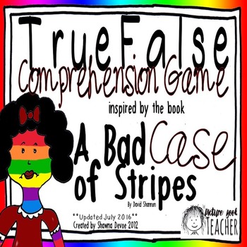 True False Comprehension Game inspired by A Bad Case of Stripes
