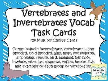 Vertebrates and Invertebrates Task Cards