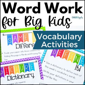 Word Work for Big Kids: Vocabulary Activities